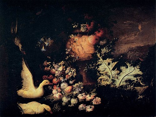 Flowers and Ducks, 1674, Andrea Belvedere