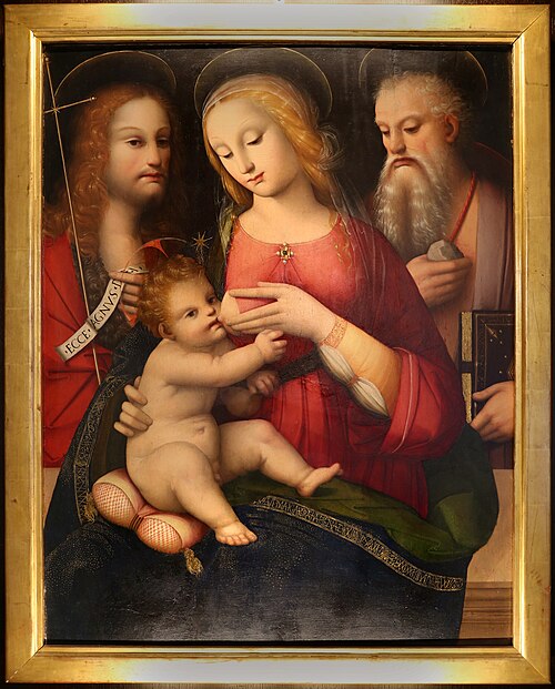 madonna col bambino tra i ss. g. battista e girolamo, 1510, Andrea Piccinelli