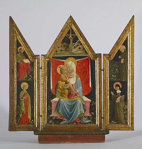 Madonna and Child Enthroned with Saints, 1440, Andrea de Litio