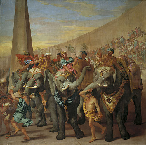 Elephants in a circus, 1640, Andrea di Leone