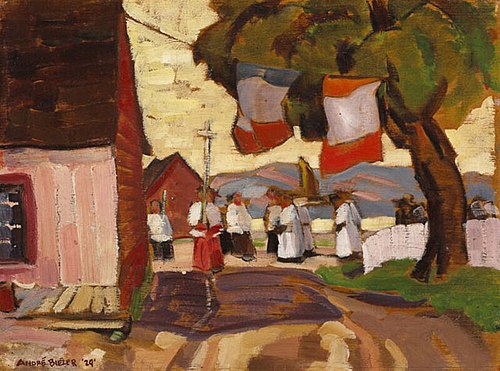Procession at Sainte-Famille, 1929, André Charles Biéler