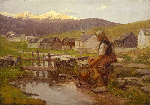 Herdsmen’s Huts at Macugnaga, 1895, Leonardo Bazzaro