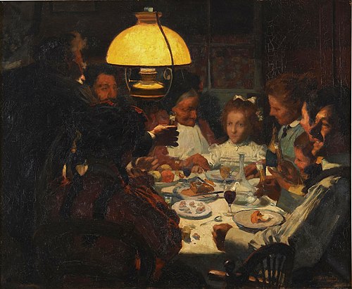 La cena de primera comunión de la pequeña portera, 1918, André Devambez
