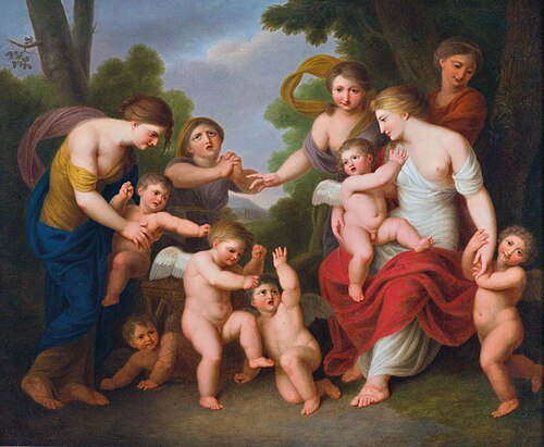 A fight between Putti, 1822, André Corneille Lens