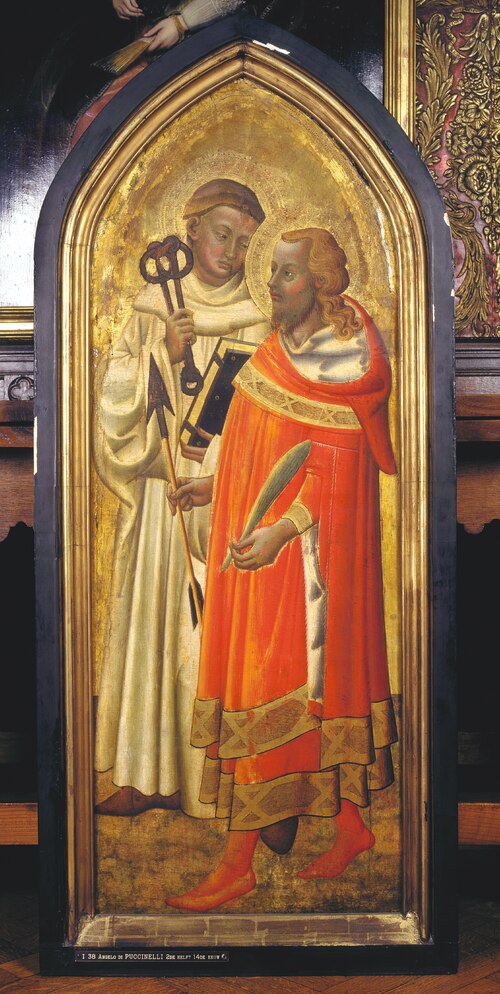 Leonardus en Sebastiaan (retabelluik), 1374, Angelo Puccinelli