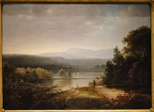 River View with Hunters and Dogs, 1850, Thomas Doughty