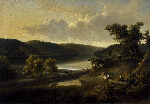 A View of the Flat Rock on the Schuylkill, near Philadelphia, 1827, Thomas Doughty