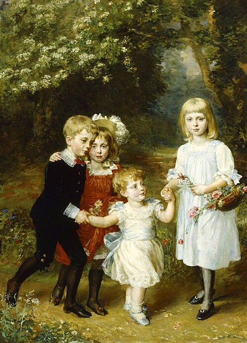 The Four Elder Agar-Robartes Children, 1885, Anna Lea Merritt
