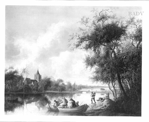 river-scenery with fishermen, 1631, Anthonie van Croos