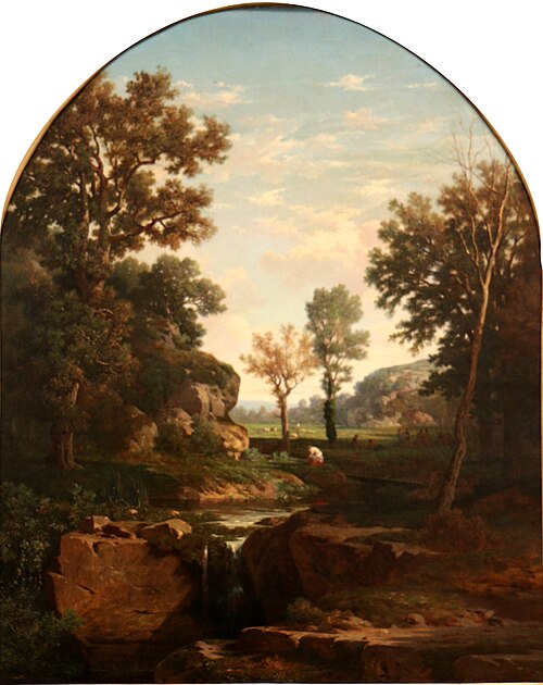 Paysage avec cascade, , Antoine Claude Ponthus-Cinier