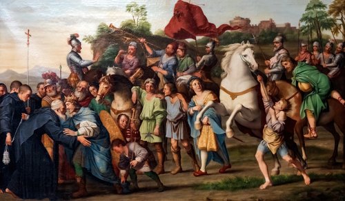 Saint-Nil rencontrant l'Empereur Othon, 1700, Antoine Dieu