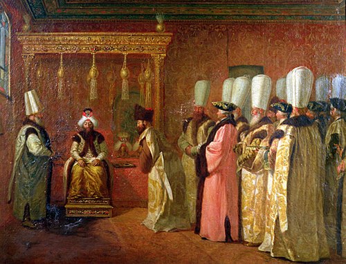 Audience of Charles Gravier Comte de Vergennes with The Sultan Osman III in Constantinople 1755, 1755, Antoine Favray