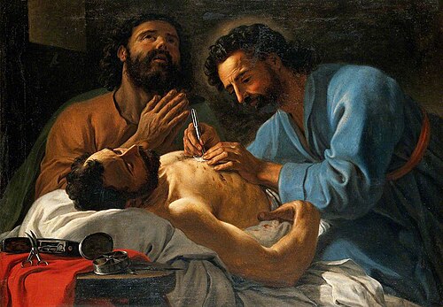 Saint Cosmas and Saint Damian Dressing a Chest Wound, 1748, Antoine Favray