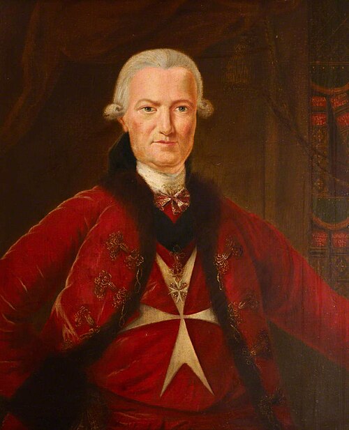 Portrait of an Unknown Man (possibly Chambray), Bailiff Grand Cross, 1800, Antoine Favray