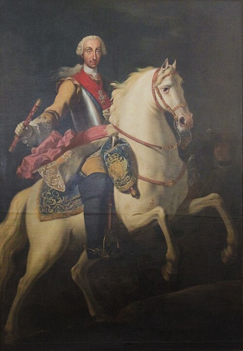 Reiterporträt des Charles III of Spain (1716-1788), 1750, Antoine Favray