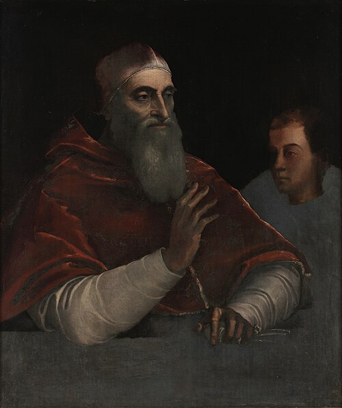 Pope Paul III with a Nephew, 1534, Sebastiano del Piombo