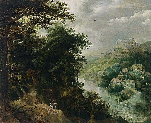 Wooded River Landscape, 1650, Anton Mirou