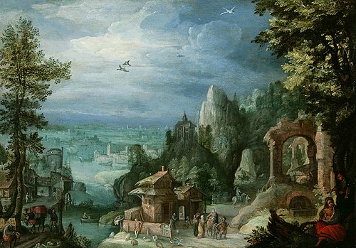 Extensive Landscape with the Rest on The Flight into Egypt, 1625, Anton Mirou