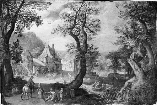 Village on the Fringe of a Wood, 1607, Anton Mirou