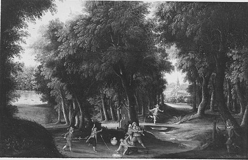 Räuberüberfall im Wald, 1623, Anton Mirou