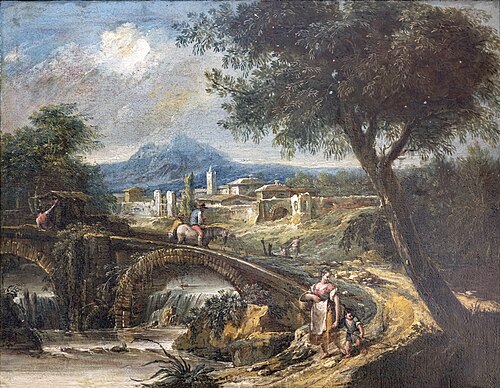 Paysage avec un pont, 1750, Antonio Diziani