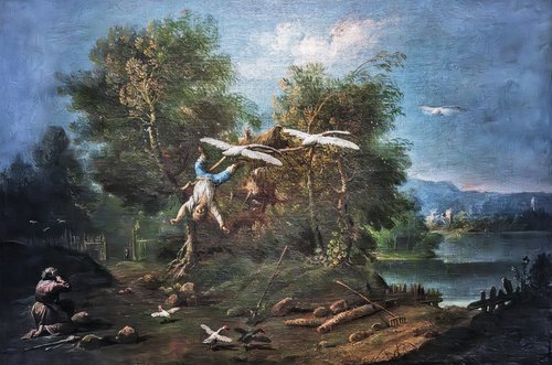 Bertoldino vole avec les oies, , Antonio Diziani