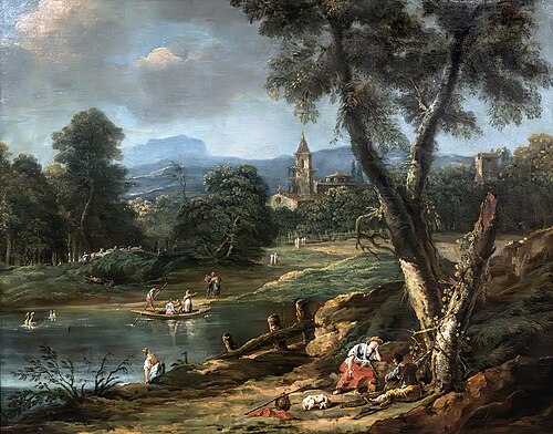 Paysage vénitien avec lac, , Antonio Diziani