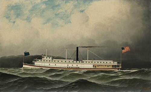 D.S. Miller, Hudson River steamboat., 1887, Antonio Jacobsen