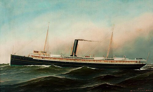 Steam Ship Manhattan, 1891, Antonio Jacobsen