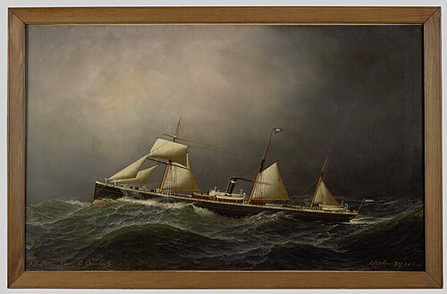 Het ss. Pollux van de Koninklijke Nederlandsche Stoomboot Maatschappij, 1880, Antonio Jacobsen