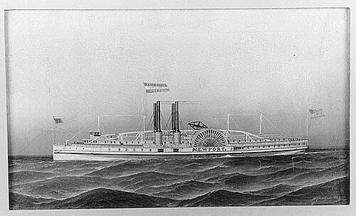 Het raderstoomschip Newport, 1883, Antonio Jacobsen