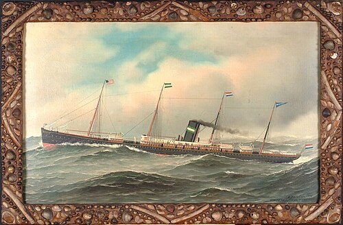 Het passagiersschip ss. Maasdam van de Holland-Amerika Lijn, 1894, Antonio Jacobsen