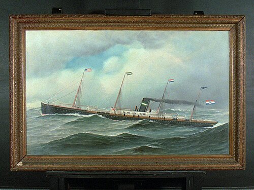 Het s.s. 'Maasdam' (II) van de Nederlandsch Amerikaansche Stoomvaart Maatschappij (NASM), 1894, Antonio Jacobsen