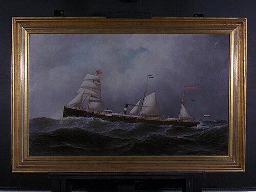 Het s.s. 'Schiedam' (I) van de Nederlandsch Amerikaansche Stoomvaart Maatschappij (NASM), 1878, Antonio Jacobsen