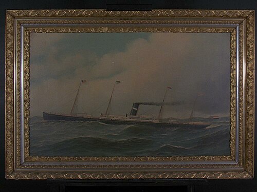Het s.s. 'Amsterdam' (II) van de Nederlandsch Amerikaansche Stoomvaart Maatschappij (NASM), 1900, Antonio Jacobsen