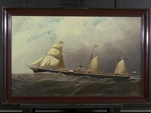 Het s.s. 'W.A. Scholten' van de Nederlandsch Amerikaansche Stoomvaart Maatschappij (NASM), 1878, Antonio Jacobsen