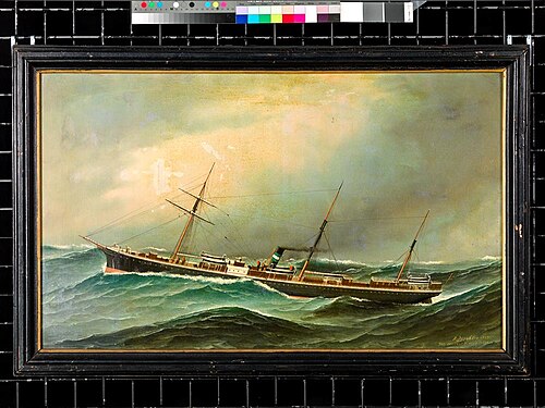 Het stoomschip 'P. Caland', 1889, Antonio Jacobsen