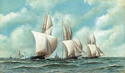 The Great Ocean Race 1866, Henrietta, Fleetwing and Vesta., 1905, Antonio Jacobsen