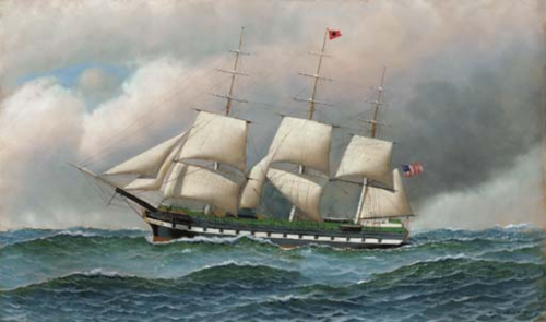 The Black Ball packet ship Charles H. Marshall ., 1915, Antonio Jacobsen