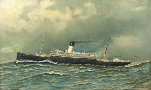 The Antilles at sea., 1912, Antonio Jacobsen