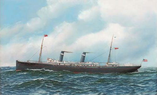 The American liner St. Paul at sea ., 1908, Antonio Jacobsen