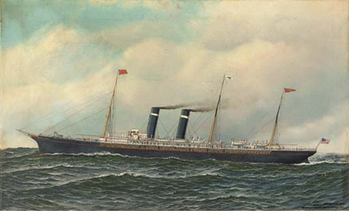 The American liner Philadelphia at sea., 1902, Antonio Jacobsen