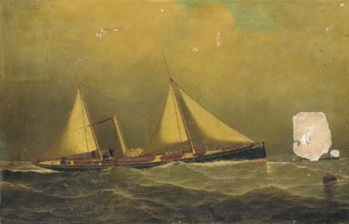 A steam sail ship at sea., 1879, Antonio Jacobsen