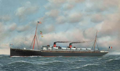 The French liner La Touraine outward bound for America., 1900, Antonio Jacobsen