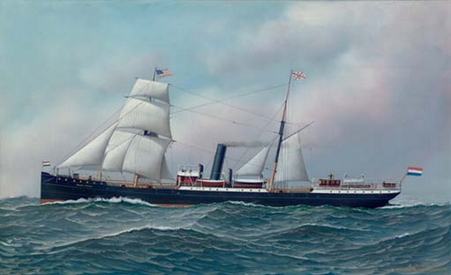The Dutch steamship Oranje Nassau outward-bound for America., 1901, Antonio Jacobsen