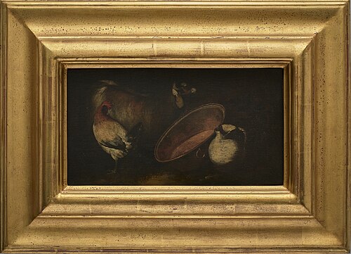Natura morta con capra, gallina, brocca e bacile, , Antonio Maria Vassallo