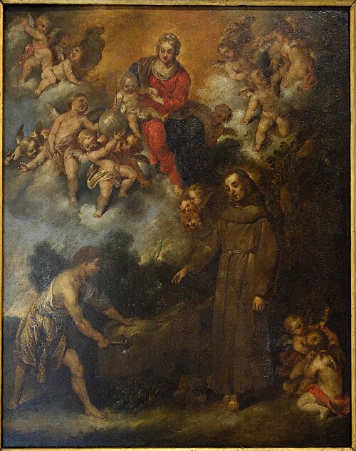 Blessed Andrea da Spello brings Water from a Rock, 1654, Antonio Maria Vassallo