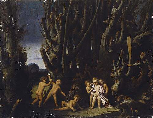 Putti in a Landscape, 1642, Antonio Maria Vassallo