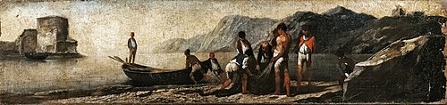 Port avec bateau et pêcheurs, , Antonio Travi