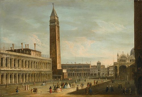 Venice, A View of Piazza San Marco, Looking North, 1740, Apollonio Domenichini